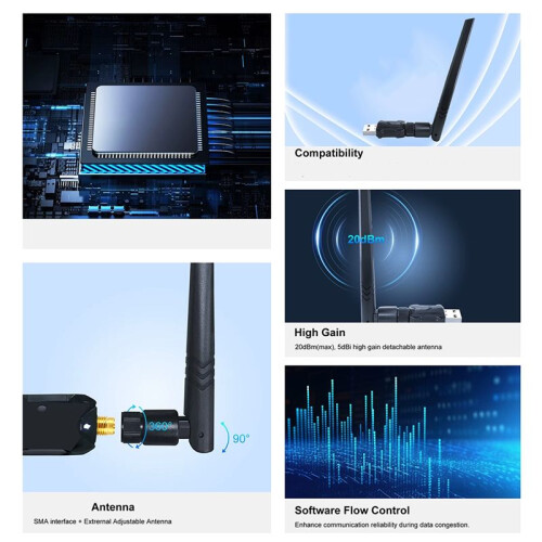 ZigBee 3.0 Dongle USB Gateway, Universal ZigBee Gateway with Antenna Compatible with Home Assistant OpenHAB ZigBee2MQTT 2