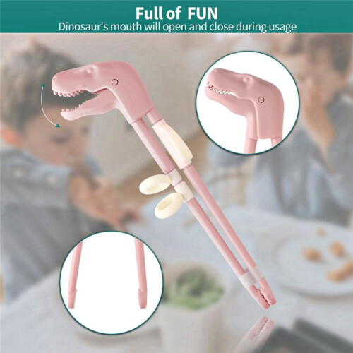 Children'S Training Chopsticks Reusable Dinosaur Training Chopsticks Auxiliary Set Cute Children'S Tableware 1