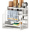 Kitchen Storage Shelf MultiFunction Kitchen Stand Holder Sink Storage Rack Steel Soap Holder Towel Rack White 1