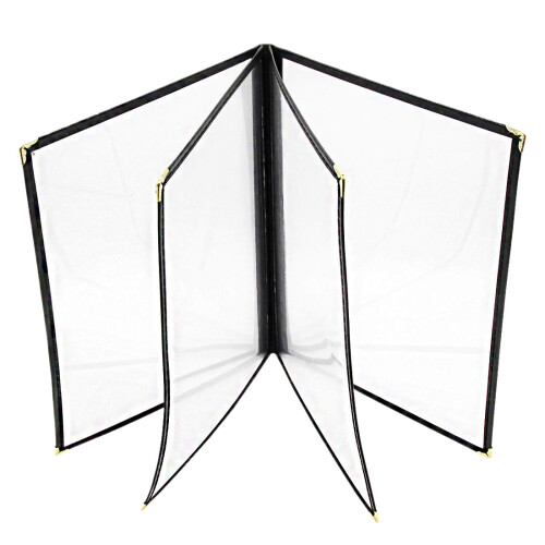 2Pcs Transparent Restaurant Menu Covers for A4 Size Book Style Cafe Bar 4 Pages 8 View 2