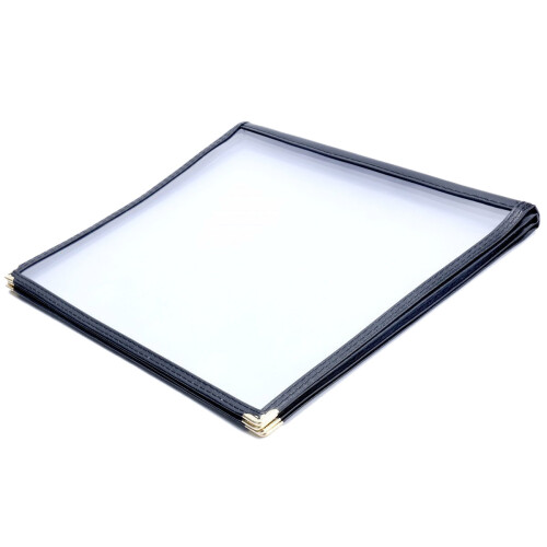 2Pcs Transparent Restaurant Menu Covers for A4 Size Book Style Cafe Bar 4 Pages 8 View 1
