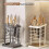 Kitchen Tabletop Storage Rack Holder Stand Waterproof Hollow Storage Rack Kitchen Utensil Organizer Holder Grey 6