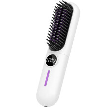 Pettine Elettrico Caldo Multifunzionale per Capelli Lisci Pettine per Lo Styling Anti-Scottatura A Ioni Negativi Bianca
