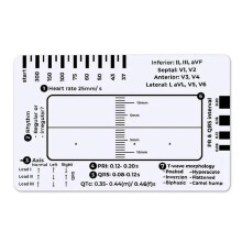 Règle en 7 Étapes pour ECG, Règle en 7 Étapes pour L'Interprétation de L'ECG/EKG, Règle ECG, Outil de Mesure Transparent pour Étriers EKG