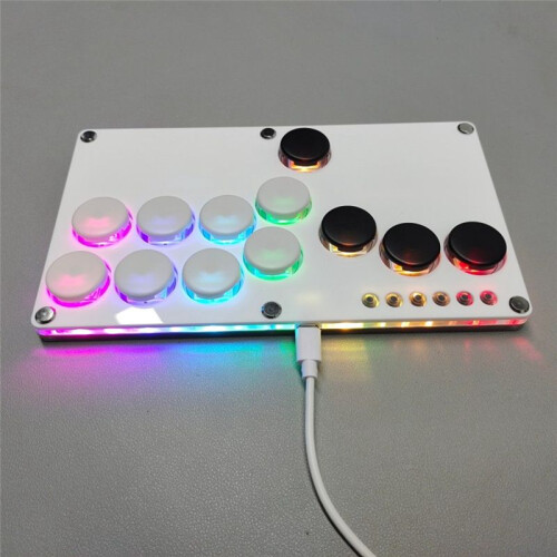 Flatbox Hitbox Arcade Fighting Game Encoder Controller Xinput/Dinput  Hitbox-Konsol för NS/för PS3/för PS4 Vit+Svart Nyckel 1