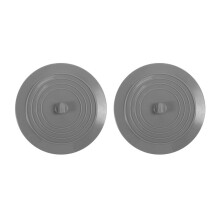 2 Pack Bathtub Stopper, 6 Inches Large Silicone Tub Stopper, Flat Suction Drain Covers, Bath Plug for Tub, Kitchens, Bathrooms and Laundry(Gray)