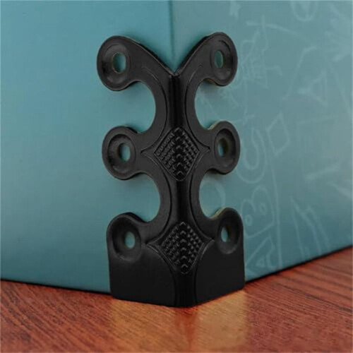 10PC Skiffers Baseboard Corner Protectors,Solid Brass Skirting Board Protectors,Baseboard Corner Protectors Black 2