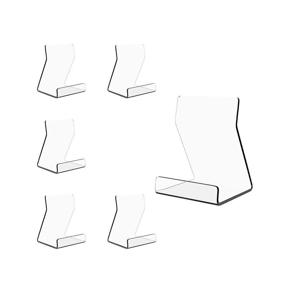 Acrylic Upright Display Stand, 6 Pc 4 Inch Clear Display Holder Easel Base Picture Frame For Home Office School Store 4712926287354