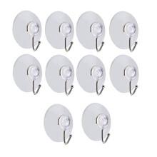 10 Windows Transparent Suction Cup Suction Cup Hook Clothes Jacket Metal Hook