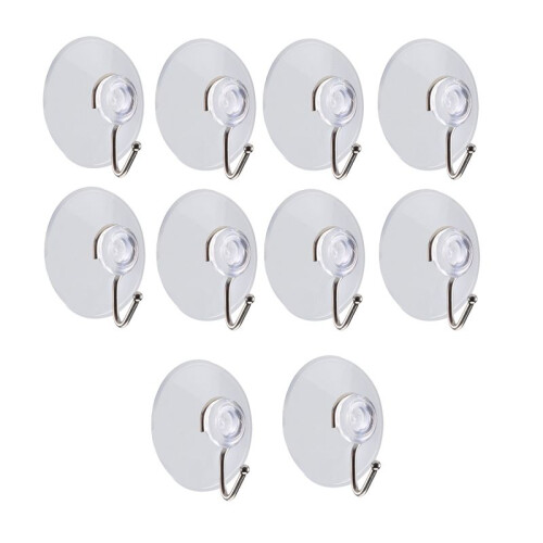 10 Windows Transparent Suction Cup Suction Cup Hook Clothes Jacket Metal Hook