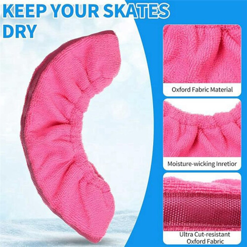 1 Pair IceSkating Figure Skate Blade Covers, Soft Dustproof Protector, Water Absorption, 2