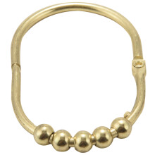Juego de 12 Ganchos Anchos para Cortinas de Ducha, Acabado Cromado Decorativo, Rodillos de Deslizamiento FáCil, Anillos para Barras de Ducha, Dorado