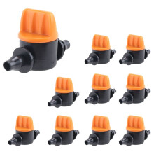 Valve With 4/7Mm Hose Garden Irrigation Barbed Water Flow Control Valve Agriculture Tools Drip Irrigation Fittings 10 Pcs