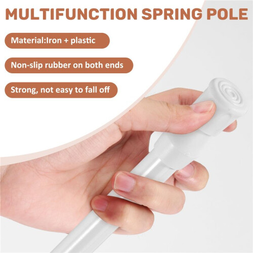 6 Pack Tension Rods, Adjustable Spring Cupboard Bars Rod Curtain Rods White 2