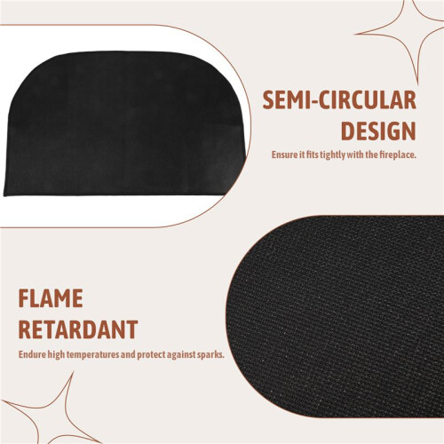 Semicircular Fireplace Fireproof Mat Fireplace Flame Retardant Mat Fireplace Insulation Blanket 1
