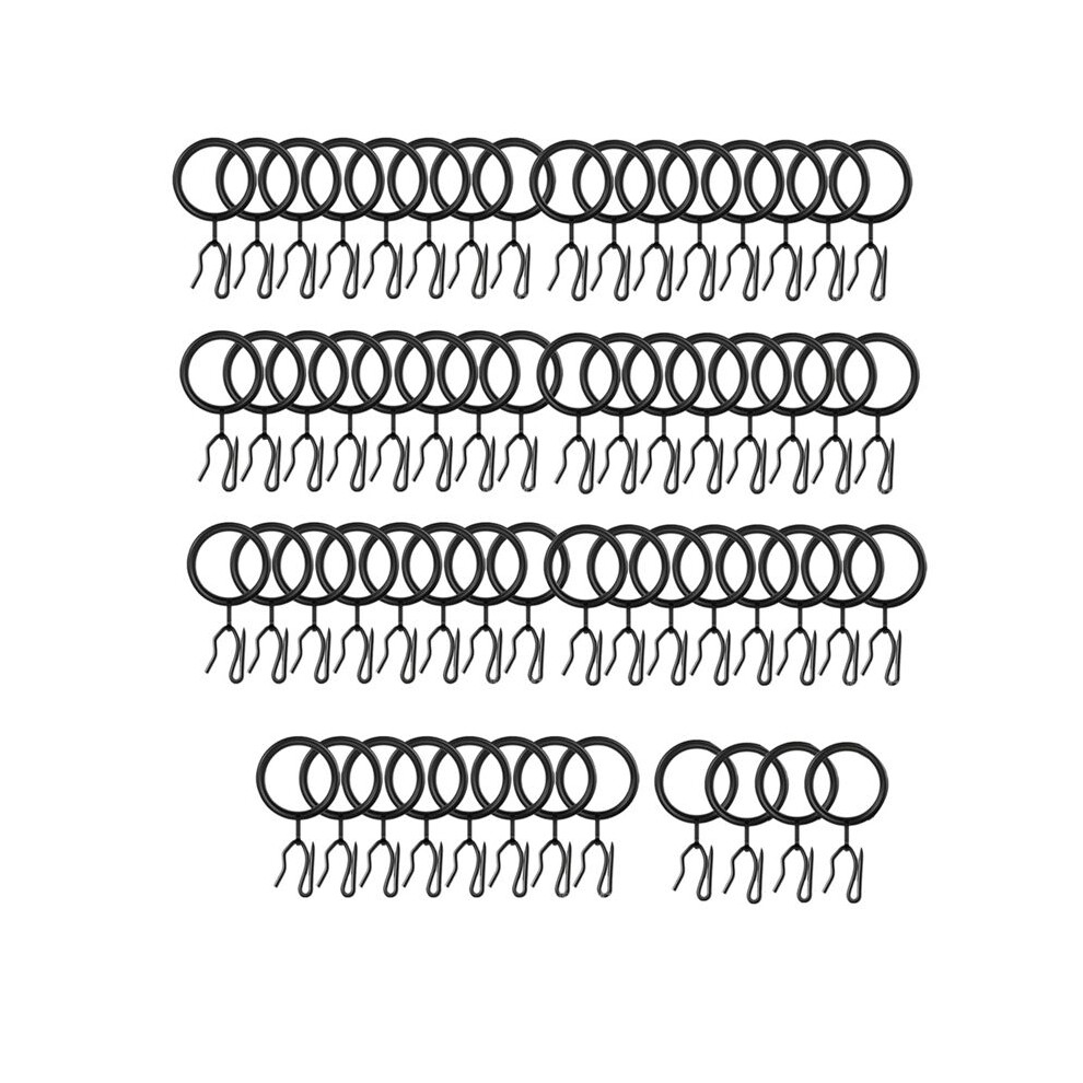 60Pcs Metal Curtain Rings And 60 Pcs Curtain Drapery Pin Hooks,30Mm Internal Diameter For Window, Shower Curtain 6133752349074