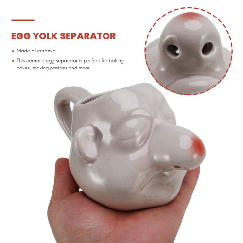 Cermic  Nose Egg Divider Cartoon Egg Yolk Separators Handle Filter Baking Tool Egg Holder for Kitchen 1