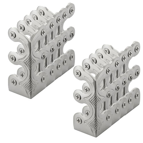 10PC Skiffers Baseboard Corner Protectors,Solid Brass Skirting Board Protectors,Baseboard Corner Protectors Silver