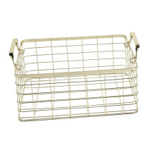 Metal Storage Basket Chic Nordic Handmade Iron Net Table Shelves Basket Bath Clothes Cosmetics Storage Basket-Gold