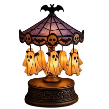 Light   Carousel Halloween Spooky Carousel Lamp Decorations Floating  Indoor Table Decor for Kitchen Living