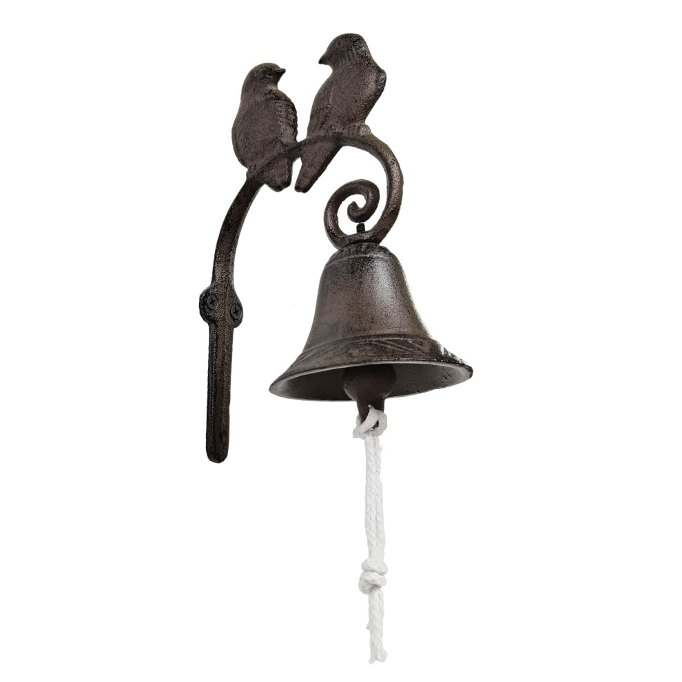 Rustic Vintage Wall Mounted Cast Iron Door Bell, 8In Weatherproof Metal For Porch Garden Entryway 9001264019464