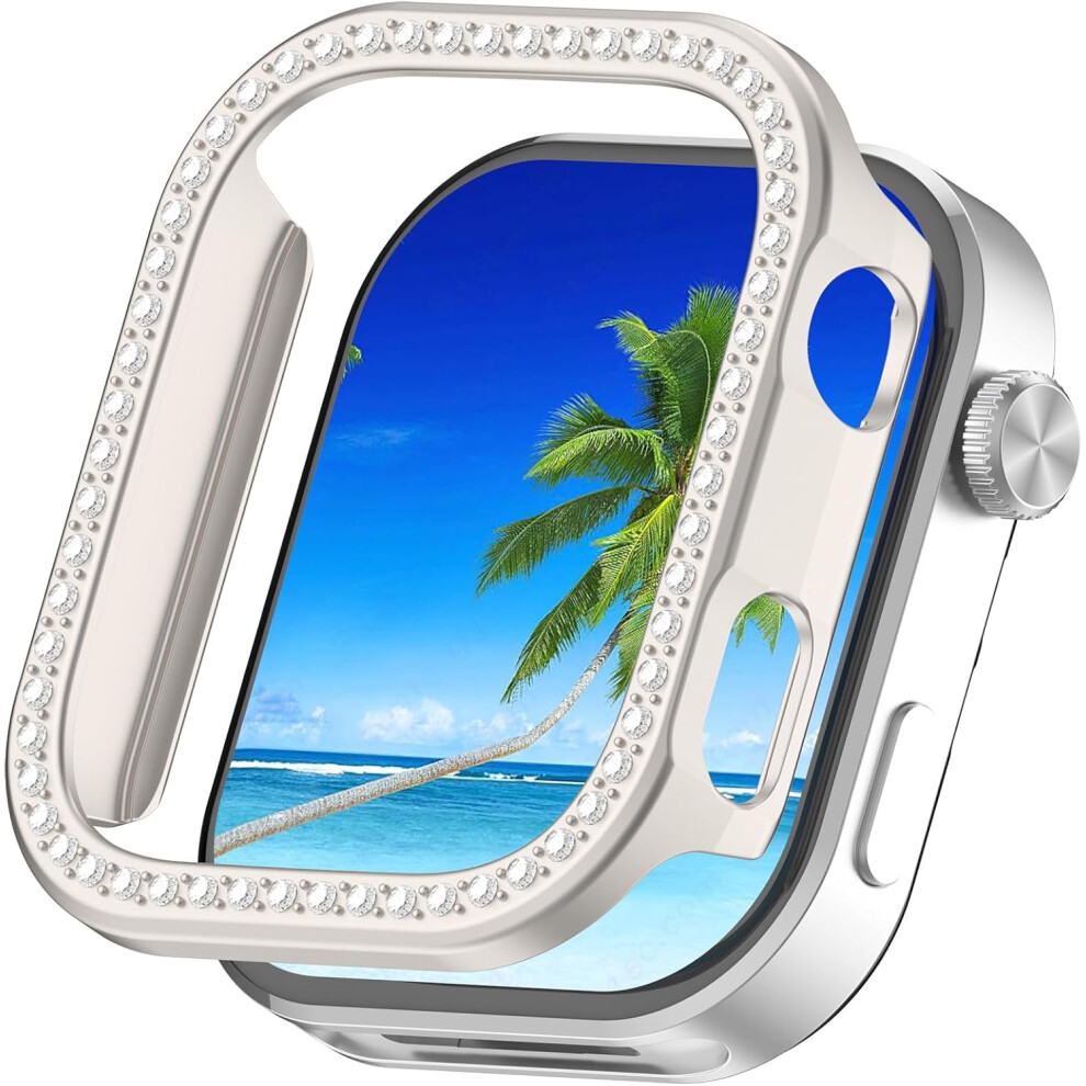 Bling Protective Case For Redmi Watch 6 With Sparkling Rhinestones, Shockproof Hard Pc Bumper Starlight 9426802851052