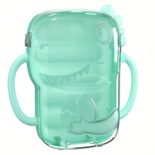 Portabolsas de Comida A Prueba de Derrames para Niños Pequeños, con Asas, Apto para la Mayoría de las Bolsas de Comida, Color Verde.