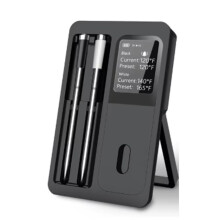 Draadloze Vleesthermometer  Waterdichte Sondes Oplaadbaar met LCD-Scherm en Booster voor Realtime Monitoring