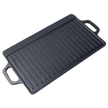 Doppelseitige Grillplatte Aus Gusseisen, Vielseitiges Grillgerät für Camping und Outdoor-Aktivitäten, mit Geriffelter und Flacher Grillfläche