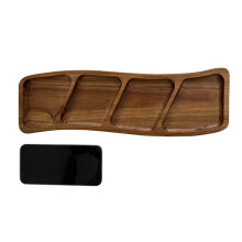 Plateau organisateur de collations en bambou-Quatre grilles