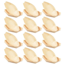 Disposable Bamboo Sushi Boat Plates for Appetizer Wooden Sushi Tray Sashimi Plate Snack Dish for Home Party 150pcs