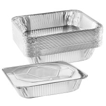 9x13 Disposable Aluminum Foil Pans with Secure LeakProof Lids, Heavy Duty for Baking and Catering