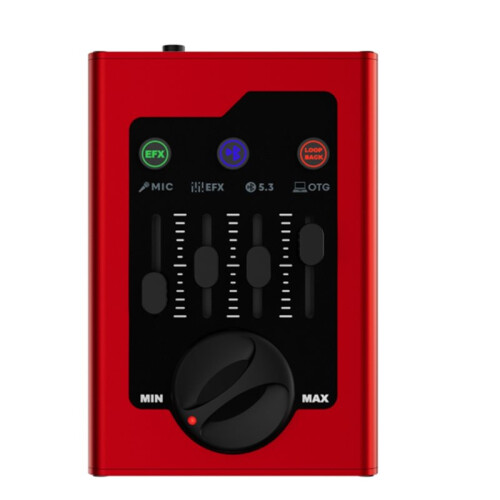 Sound Card Microphone Sound Card  OTG Function for Computer Singin Stage Live Streaming Red