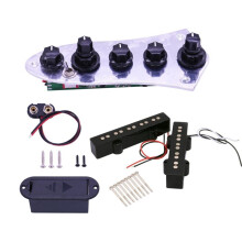 5 Jazz JB Bass Loaded Wired Control Plate for 4/5 String Bass Guitar Parts with Electric Bass Pickup