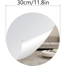 Contemporary Style Adhesive-Mounted Frameless Round Mirror, Premium Silver Backing For Enhanced Durability In High-Humidity Areas, Suitable For Home D