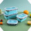 Silicon Lunch Box Flat Stacks Foldable Food Storage Containers with Lids Leftover Meal Box for Kitchen 4 Pack 8