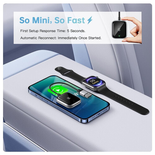 CarPlay Adapter Wired to Wireless Conversion Plug &  Compact Design for  CarPlay Systems 2