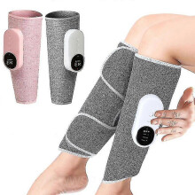 (single grey) Air Compression Heating Leg Massager Vibration Calf Relief Muscle Pain Fatigue Arm Leg Health Care Relax Airbag Shank Massage