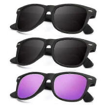 (Normal, COLOR 6) Polarized Sunglasses For Men And Women Matte Finish Sun Glasses Color Mirror Lens 100% Uv Blocking (3 Pack)