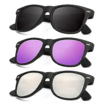 (Normal, COLOR 22) Polarized Sunglasses For Men And Women Matte Finish Sun Glasses Color Mirror Lens 100% Uv Blocking (3 Pack)