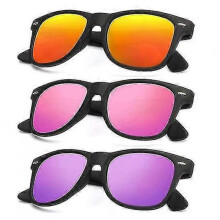 (Normal, COLOR 30) Polarized Sunglasses For Men And Women Matte Finish Sun Glasses Color Mirror Lens 100% Uv Blocking (3 Pack)