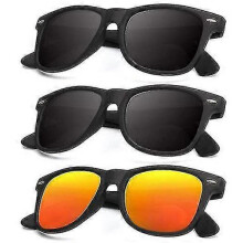 (Normal, COLOR 4) Polarized Sunglasses For Men And Women Matte Finish Sun Glasses Color Mirror Lens 100% Uv Blocking (3 Pack)