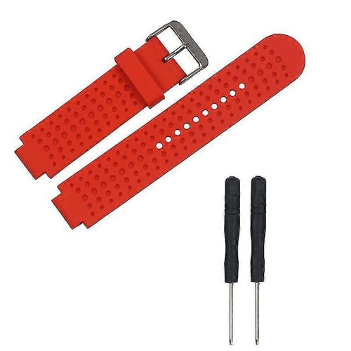 (Red) For Forerunner 25 Adjustable Bracelet Silica Watch Band With Screwdriver