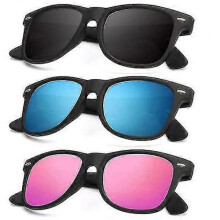 (Normal, COLOR 10) Polarized Sunglasses For Men And Women Matte Finish Sun Glasses Color Mirror Lens 100% Uv Blocking (3 Pack)