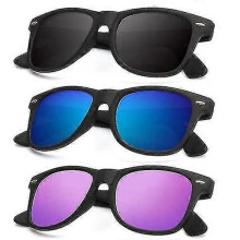 (Normal, COLOR 16) Polarized Sunglasses For Men And Women Matte Finish Sun Glasses Color Mirror Lens 100% Uv Blocking (3 Pack)