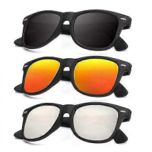 (Normal, COLOR 19) Polarized Sunglasses For Men And Women Matte Finish Sun Glasses Color Mirror Lens 100% Uv Blocking (3 Pack)