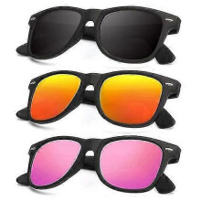 (Normal, COLOR 18) Polarized Sunglasses For Men And Women Matte Finish Sun Glasses Color Mirror Lens 100% Uv Blocking (3 Pack)