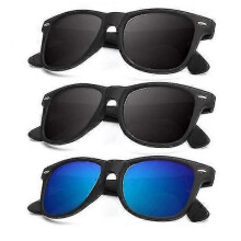 (Normal, COLOR 3) Polarized Sunglasses For Men And Women Matte Finish Sun Glasses Color Mirror Lens 100% Uv Blocking (3 Pack)
