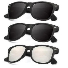(Normal, COLOR 7) Polarized Sunglasses For Men And Women Matte Finish Sun Glasses Color Mirror Lens 100% Uv Blocking (3 Pack)