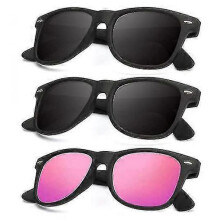 (Normal, COLOR 5) Polarized Sunglasses For Men And Women Matte Finish Sun Glasses Color Mirror Lens 100% Uv Blocking (3 Pack)